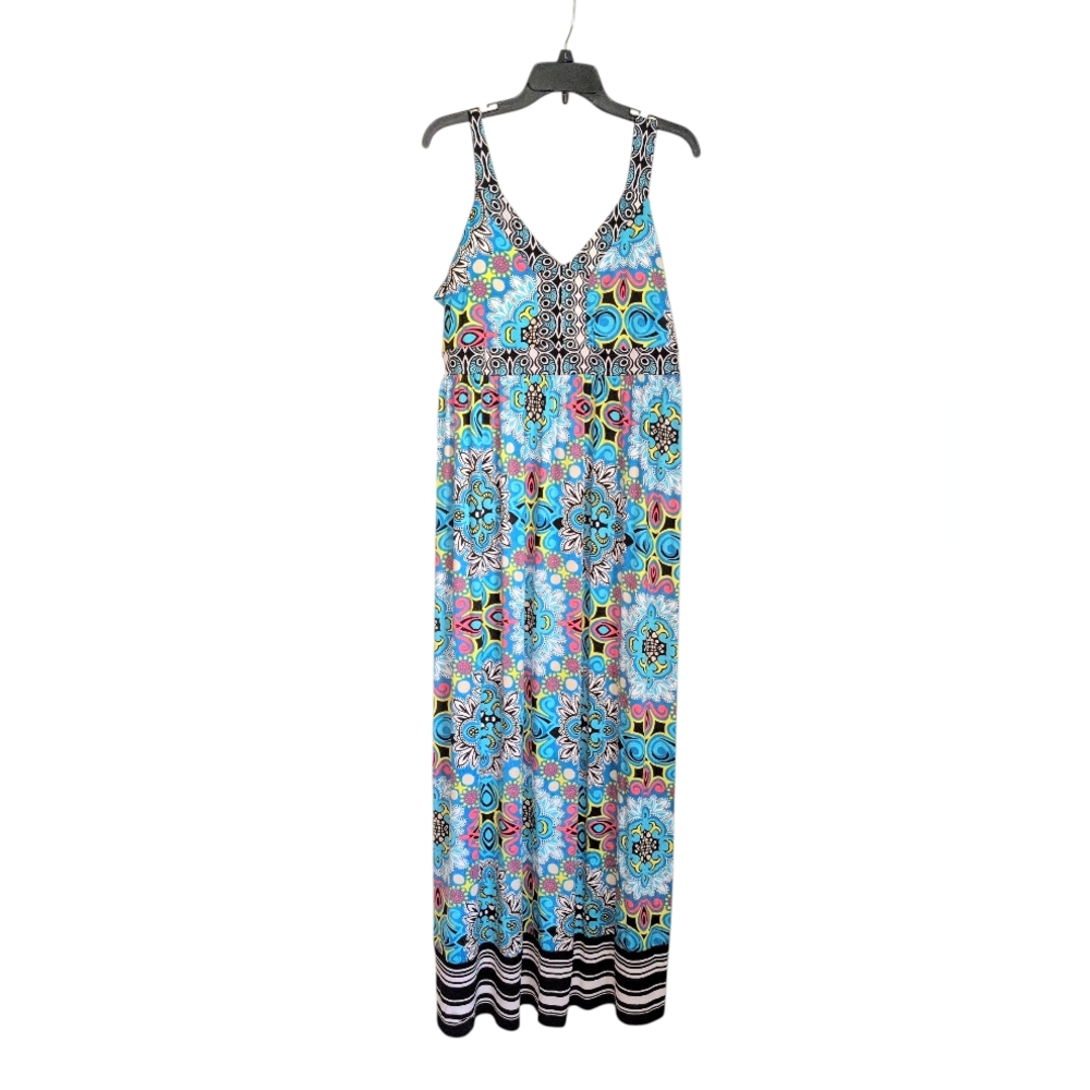 Women's Madison Size Large Vibrant Multicolor Maxi Dress